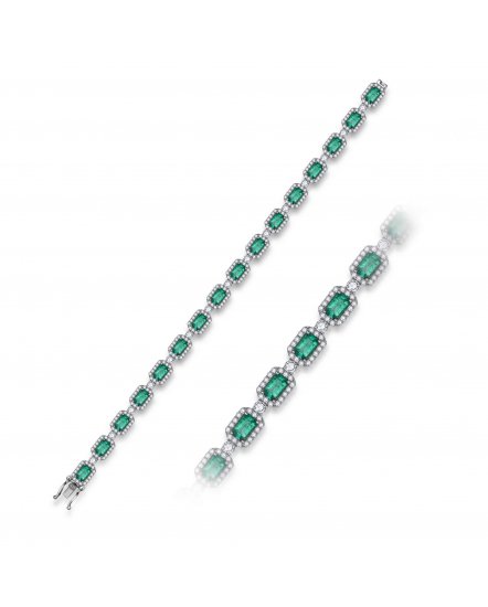 EMERALD CUT DIAMOND BRACELET (TB672)